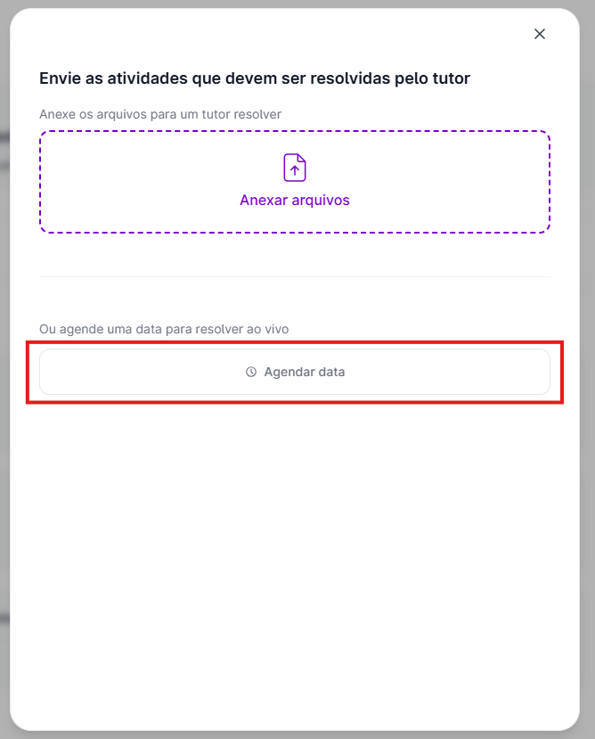Captura de tela do campo de escolha de tutor ou inteligência artificial