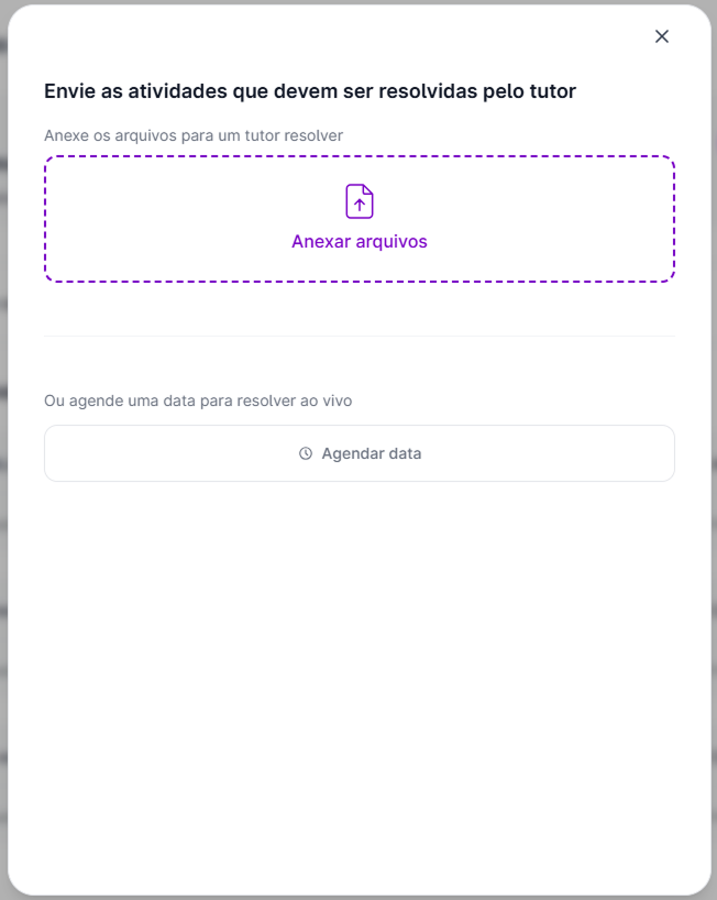 Captura de tela do campo de escolha de tutor ou inteligência artificial